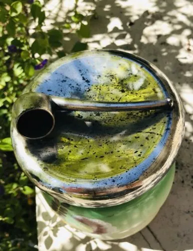 Antique Rare Porcelain Victorian Humidor Silver Plated Pipe Lid Tabacco Jar