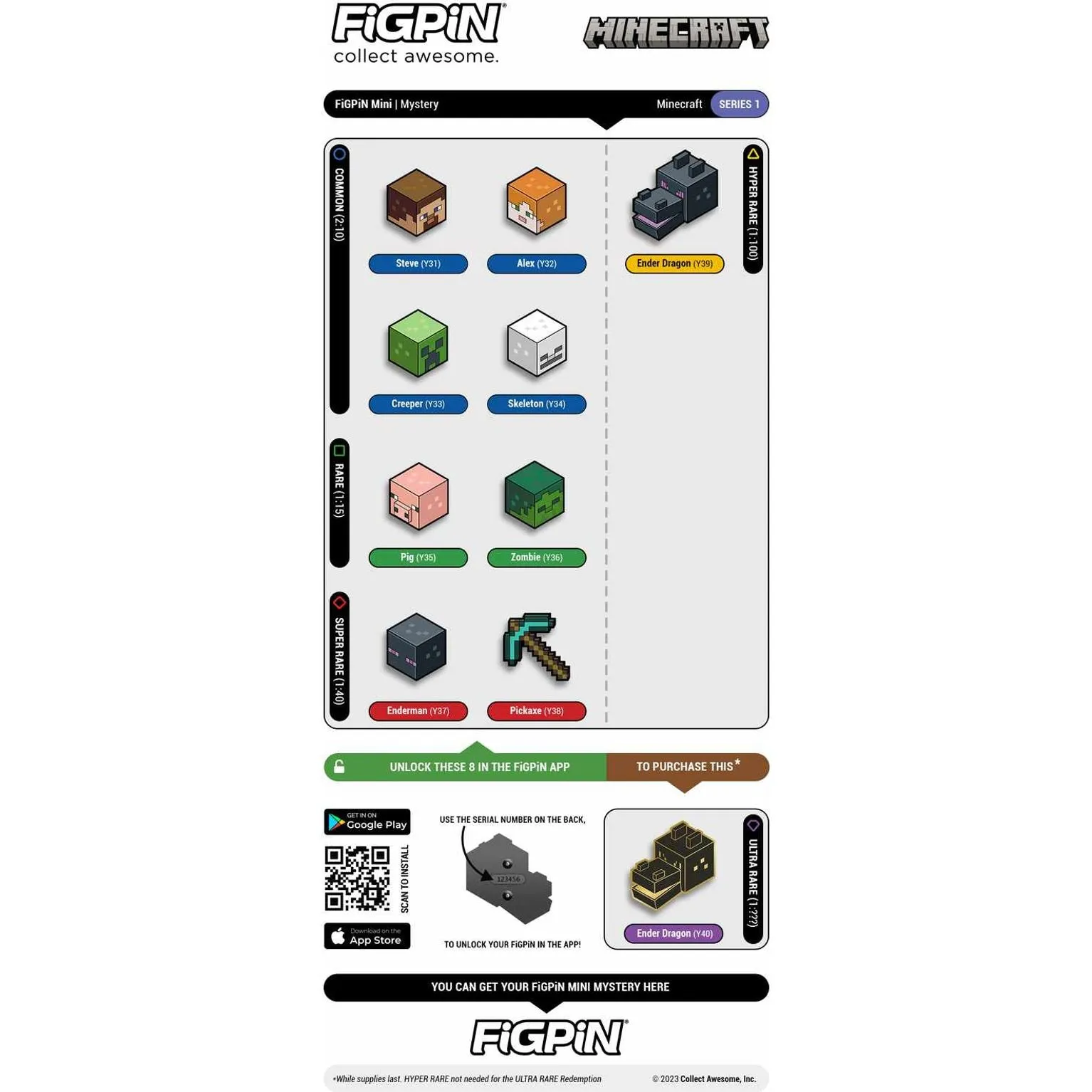 Figpin Minecraft Mystery Mini Series 1 - PDQ 10-pack