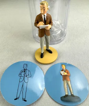 Figurine Moulinsart 42204 Herge Reporter & Notepad 12cm X Rare Resin Tintin Figure