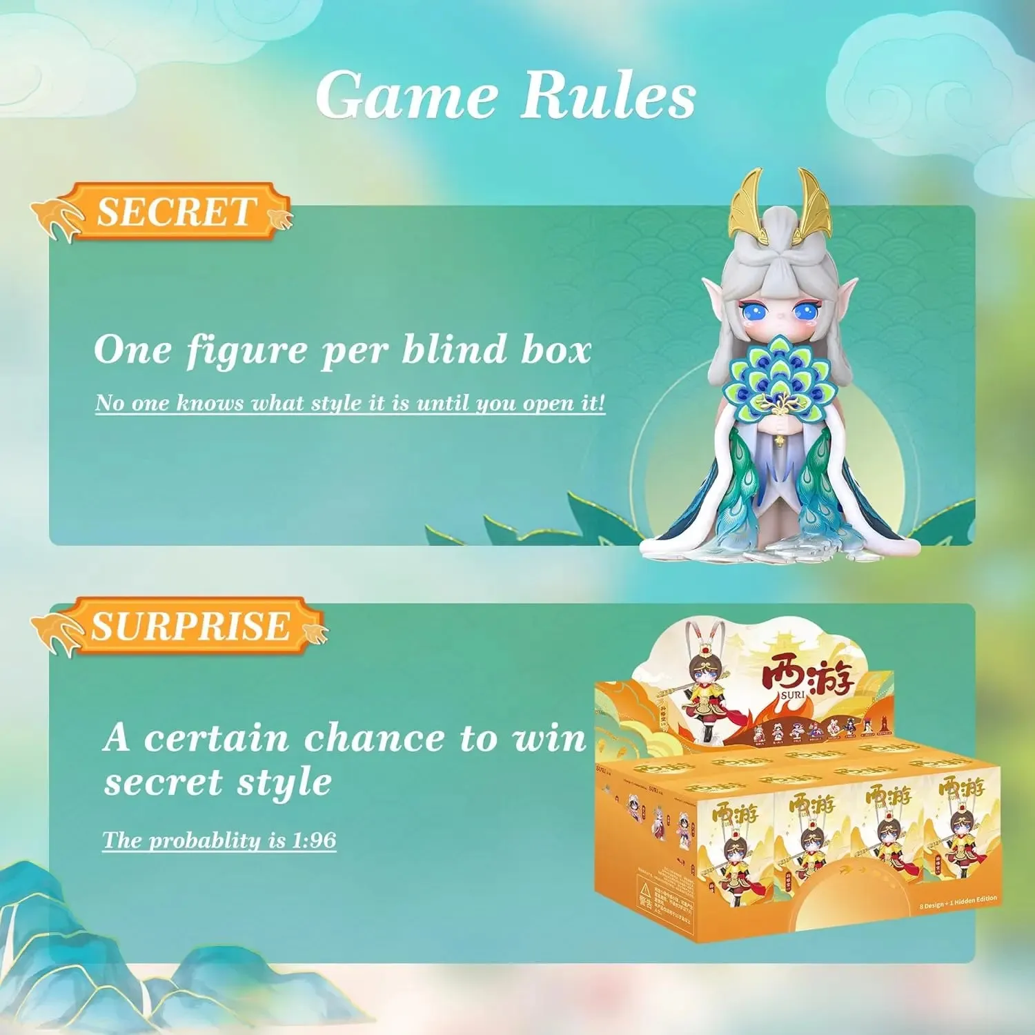 Journey to the West Blind Box Action Figure Surprise Toy, 9-Piece Collection