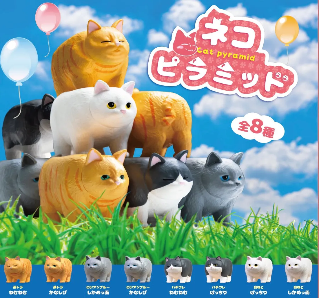 X 70763 CAT PYRAMID FIGURINES BLIND BOX-DISCONTINUED